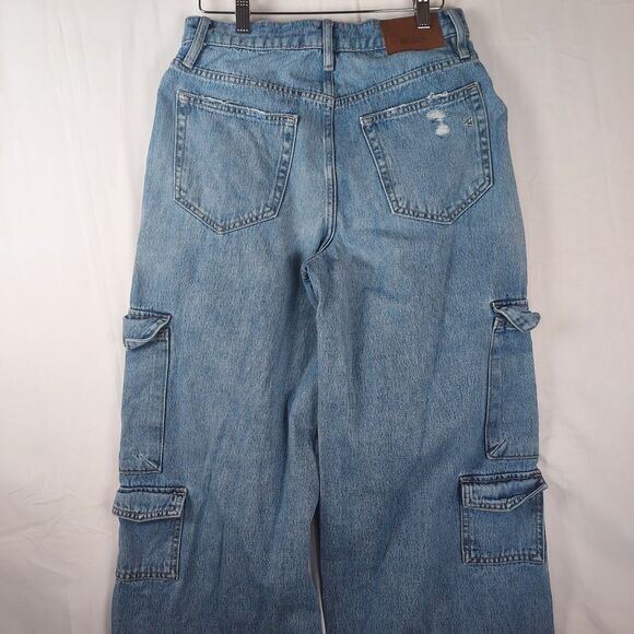 Hidden Los Angeles Jeans Women’s 26 Light Blue Cargo Utility Pockets 100% Cotton - Picture 4 of 13